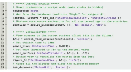 Figure 14: Example of Brainstorm script.