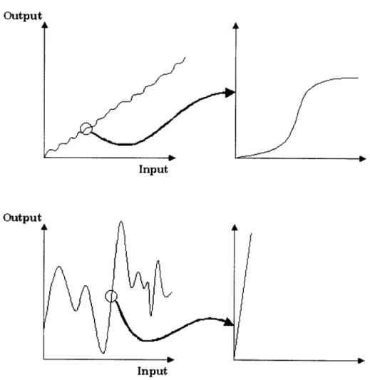 Fig. 8.  A  broadly linear function  (top)  can display  extreme  nonlinearities at a finer scale