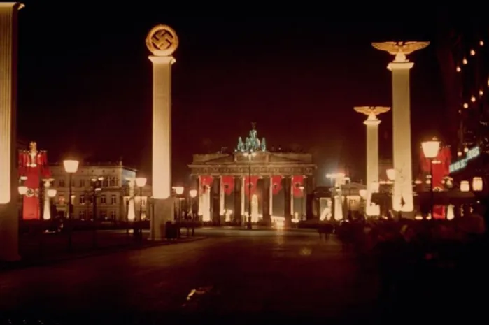 Figure 17: The Brandenburg Gate covered in Nazi flags and symbols 