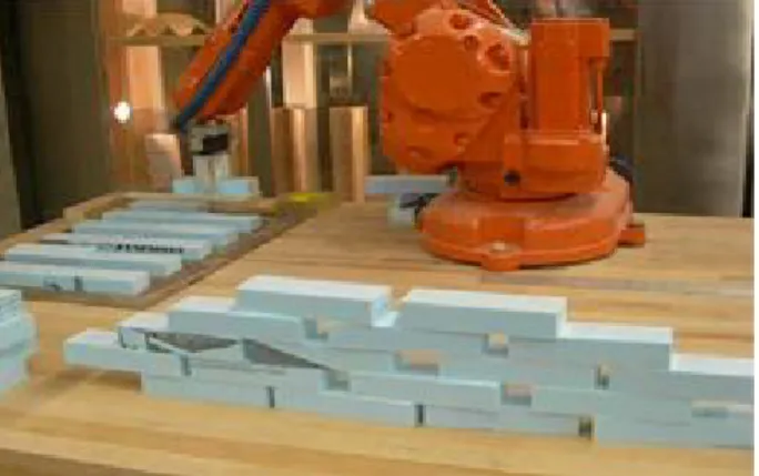 Figure 6. Vertical wall configuration as performed by the  digital fabrication device