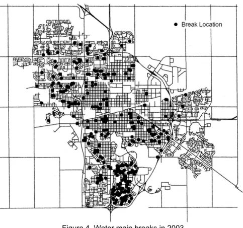 Figure 4. Water main breaks in 2003 