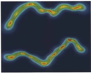 Figure  3-2:  Density  distribution  of  two-chain  shaped  data  model Two-spirals  model
