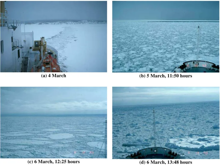 Figure 8  Typical ice conditions encountered by Henry Larsen from 4 to 6 March 2004 