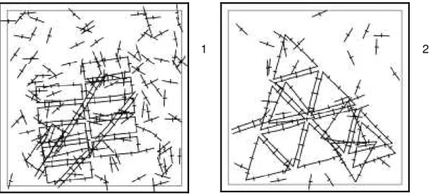 Figure 3. A rectangular mesh and a mesh of expanded triangles. 