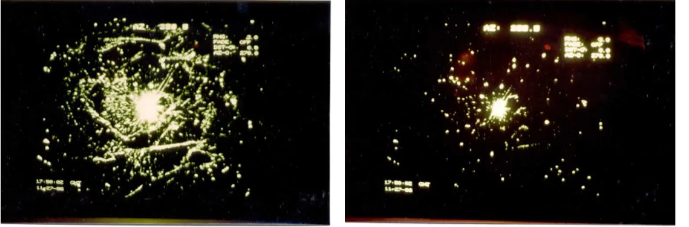 Figure 10: H/H polarized (left) and H/V polarized (right) showing glacial ice  detection capability of X-Pol radar technology 