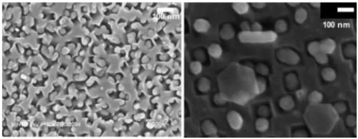 Figure 6. 1.0 × 10 - 4 M silver nitrate deposition conditions, demonstrating local etching of the germanium substrate induced by silver nanoparticle formation on the surface