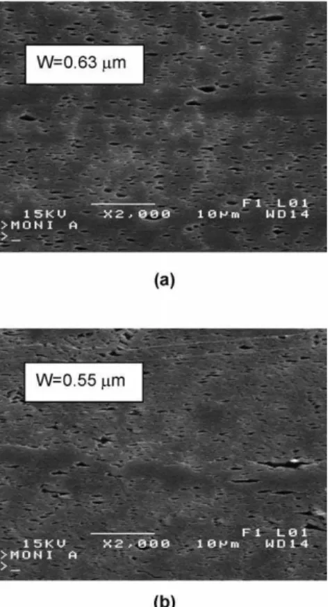 Fig. 5. Morphology of roll-drawn 10 wt% GMA-mPE (Z) for two draw ratios (R A ). (a) R A Z2.3