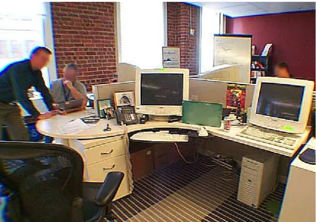Figure 3.  In this office, the low panels between workstations provide access to  daylight and view for occupants in the interior