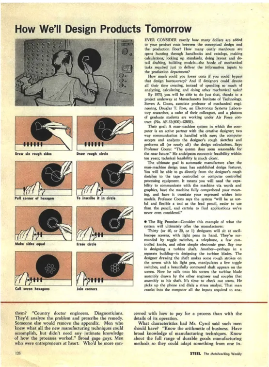 Figure 14. "How will  we  manufacture tomorrow?" The engineers  in  the  Computer- Computer-Aided  Design Project reached out to popular media  and other fields  to promote their