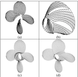 Fig. 2 shows the blades of the model propeller after  modification due to the inclusion of hub taper angle  in the code