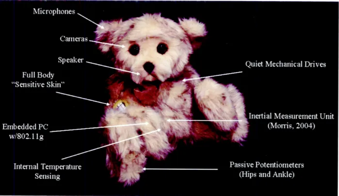 Figure  2:  This  figure  identifies each  of the  hardware  sensors  present  in  the  robot  and approximately  where  they are  located.