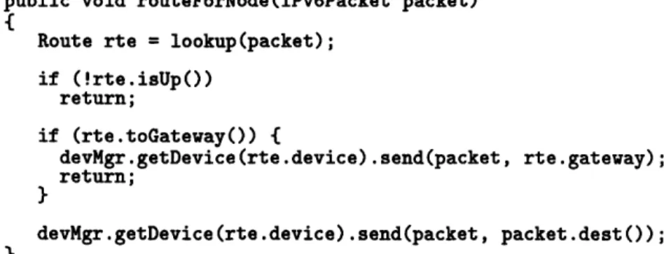 Figure  3-5:  Routing  a  packet  in  an  AIPv6  node.