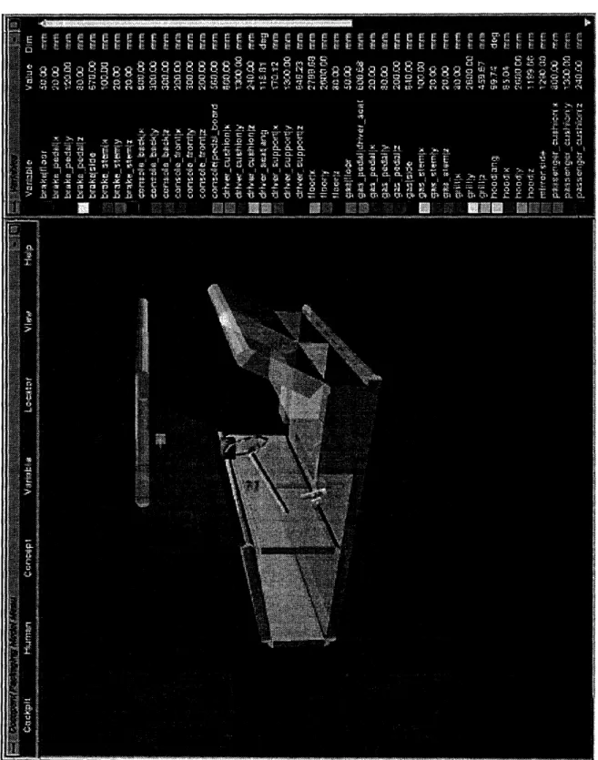Figure  7-1:  Cockpit  with  radio  concept  and  Variables  window