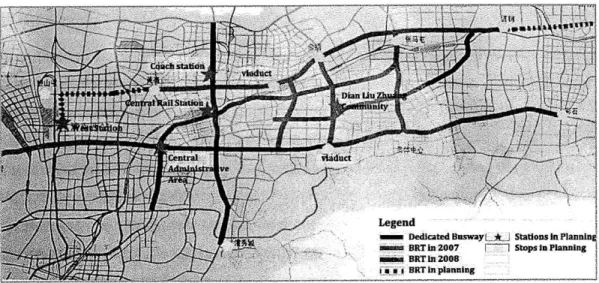 Figure  3.3-6:  Transportation  Planning  on BRT  system in  Jian  city in  2009