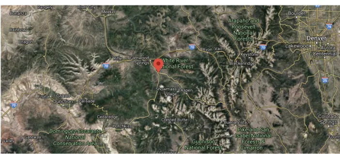 Figure 5: Carbondale in the Mountains of Colorado to the West of Denver (Source: Google Maps) 