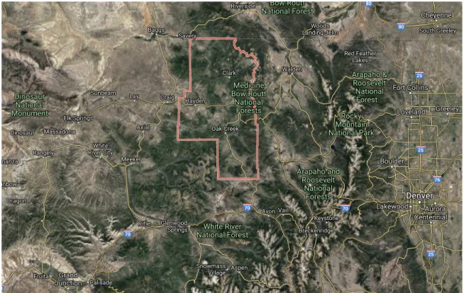 Figure 9: Routt County in NW Colorado (Source: Google Maps) 