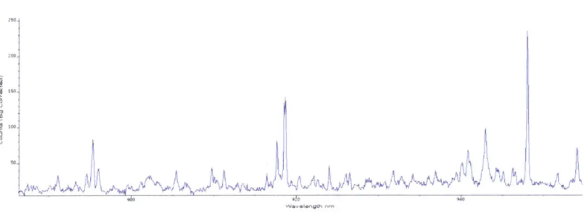 Figure  2-14:  Spectrum  at  the  center  of a  bullseye  structure  with  a  bright  enhanced  fluores-