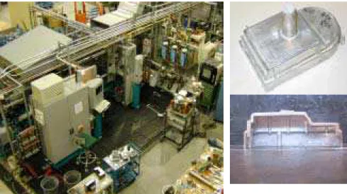Figure 3. Die Casting Laboratory; top view and mid-sectional view of the box casting through  the runner are shown