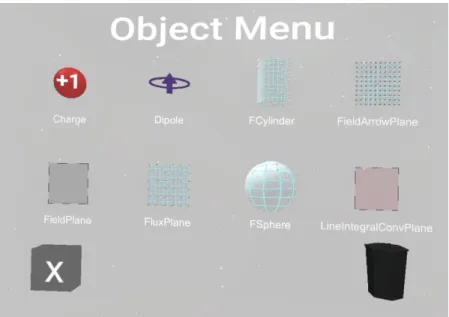 Figure 3-9: The Electrostatic Playground offers easy access to all spawnable physics- physics-related objects by organizing them in a menu