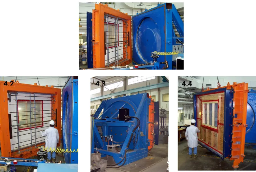 Figure 4.1 Inside view of apparatus showing test specimen (sizes up to 2.44 by 2.44-m)