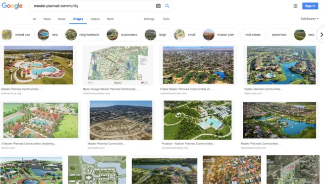 Figure A: Screenshot of a Google search for “master-planned communities” (May 21, 2019)