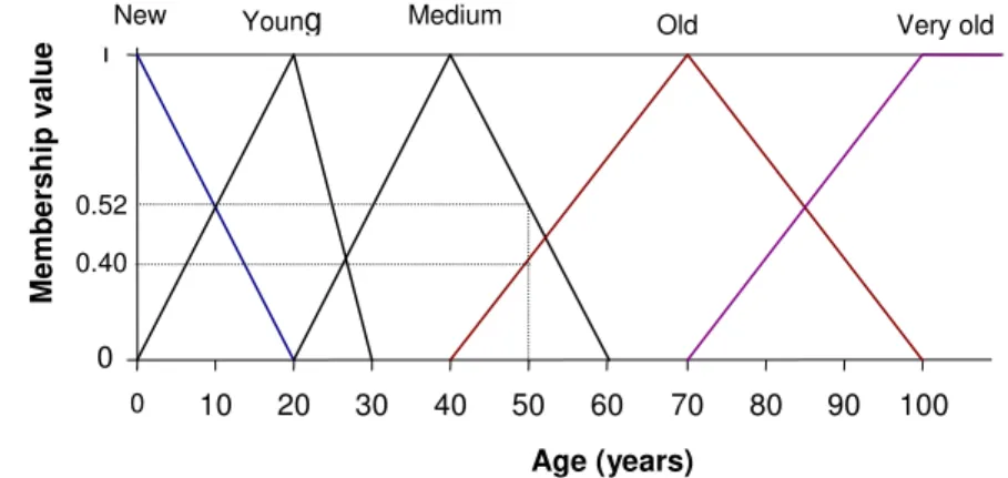 Fig. 4.  Example of fuzzy sub-sets (numbers). 