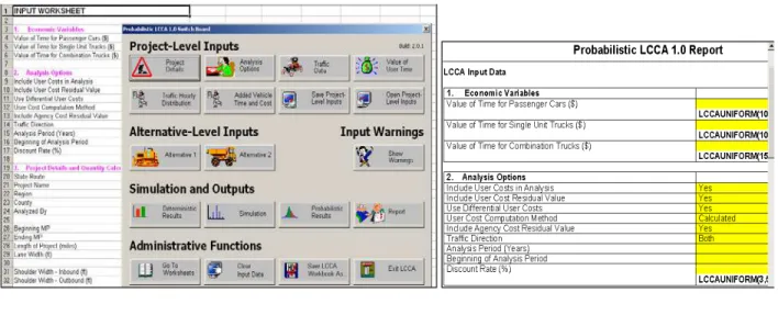 FIGURE 3. FHWA’s RealCost LCCA Software (FHWA 2003) 