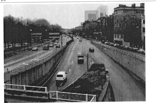Fig.  16.  Above.  View  North  along  Storrow  Drive  from  the  Arthur  Fiedler Footbridge.