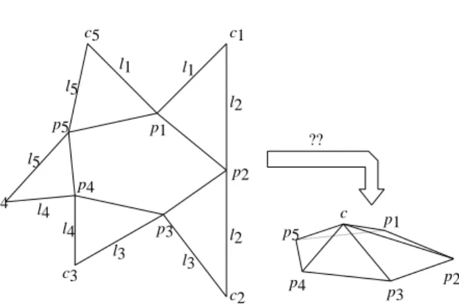 Figure 1: A petal polygon and resulting pyramid.