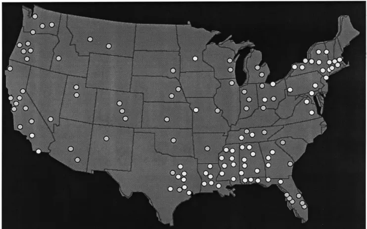 Figure 4.  WorldCom's  fixed wireless  service can  deliver local  phone,  video,  and  broadband Internet  to  population  centers on  both  coasts plus  major  population centers  in the  South and