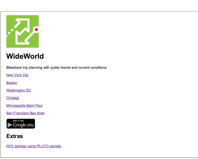 Figure 3-4: WideWorld web frontend front page