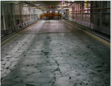 Figure 8 and figure 9 show the non-dimensional  average thrust coefficient (K T ) and ten times torque coefficient  (10*K Q ) in the tractor mode as a function of advance coefficient  (J) for both pre-sawn ice and open water conditions with three  differen
