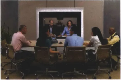 Figure 3.  A  collaborative  meeting being held on  Cisco  Telepresence
