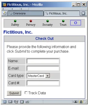 Figure 2: Clicking on a red indicator (the Privacy indicator in this case) toggles the display of  addi-tional information.