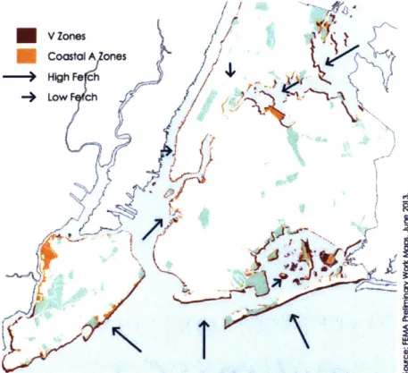 Figure 1: Exposure to Wave Force, Source: City  of  New York 2013 Urban Waterfront Adaptive Strategies  Report,  pg 17
