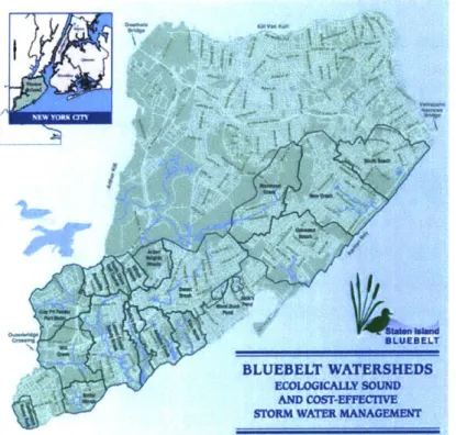 Figure 10:  NYC  DEP  Bluebelt  Watersheds, from  a NYC  DEP  pamphlet,