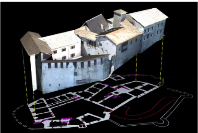 Figure 12: The main model superimposed on the floor plan. 