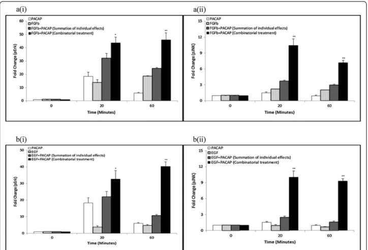 Figure S3a). This is in congruence with the finding that NGF and NP treatment but not PACAP induced  exten-sive neurite outgrowth, and is consistent with the idea that sustained Erk phosphorylation is involved in neurite outgrowth [21,27,31].