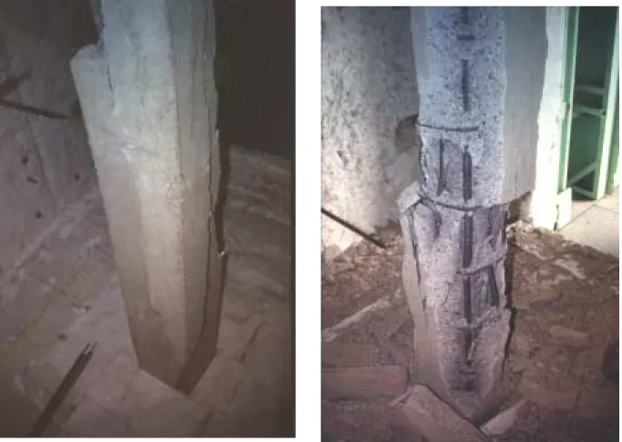 Figure 3   Comparison of Spalling in NSC and HSC Columns after Fire Resistance tests  [3] 