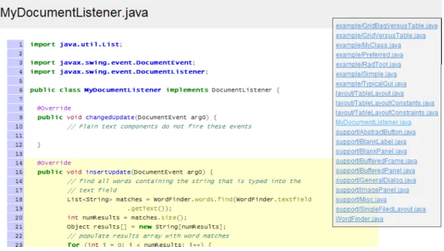 Figure 5-7: Interface for browsing submission code