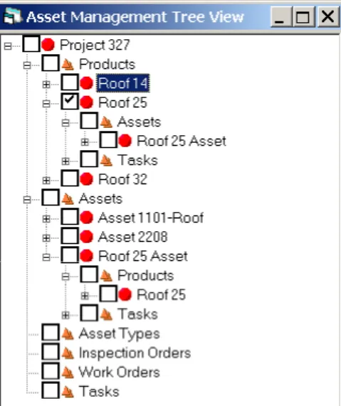 Figure 12: Creating “Roof 25 Asset” asset object from “Roof 25” product object 