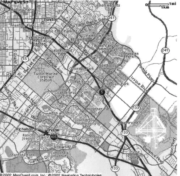Figure  5-1:  Map  of the  Study  Network  Area