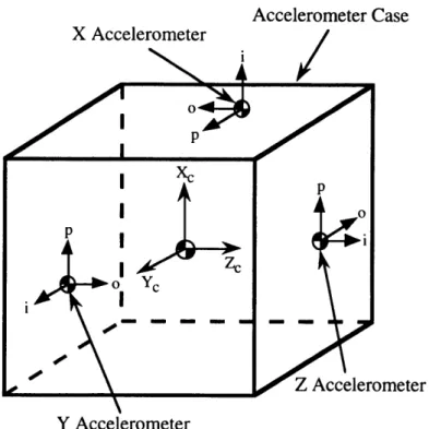 Figure  2.3:  Orientation of Individual  Accelerometer  Axes  to Case Axes
