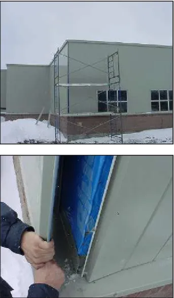 Figure 16.  Building shell included windows and air barrier membrane installed on sheathing behind cladding.
