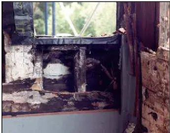 Figure 18.  E xtensive rot observed in walls below openings  (as found).