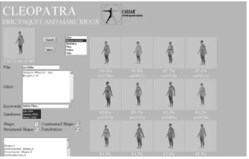 Figure 13-4.    Query for a body in the CAESAR™ anthropometric database base on three- three-dimensional shape and weight