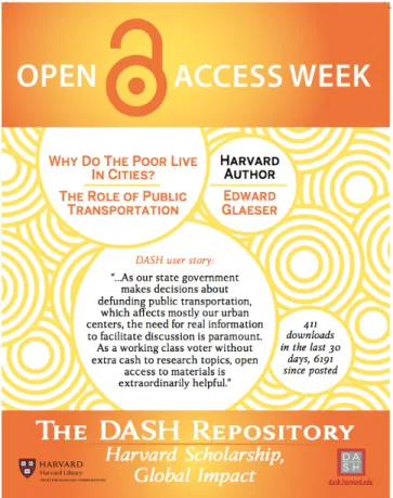 Figure   5:   Harvard   OA   Week   poster   featuring   reader   comments   from   “Share   Your   Story”   link