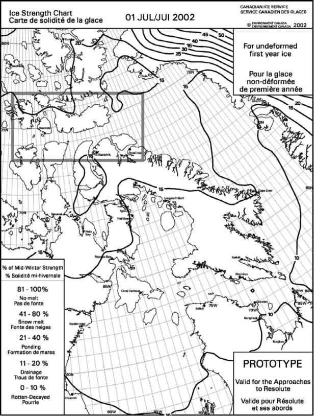 Figure 1. Prototype Ice Strength chart (valid July 1, 2002). 