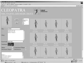 Figure 1.  Outcome of a query for a thin woman from the  CAESAR™ database with our three-dimensional shape  content-based approach