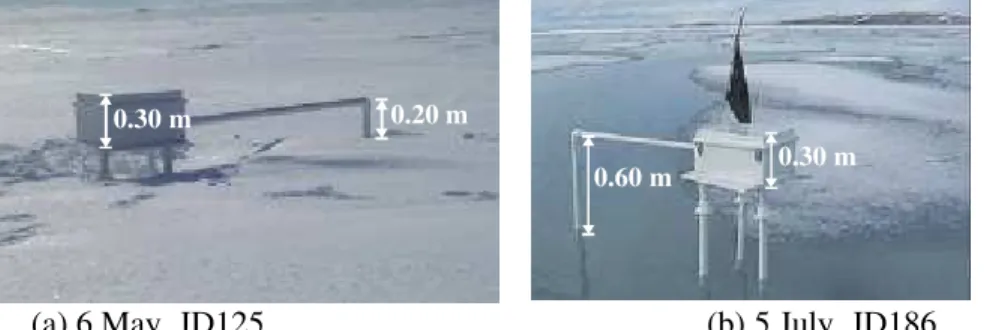 Figure 2a shows the temperature chain after it was installed on 6 May (JD125).  Initially,  there was about 100 mm of snow covering the ice